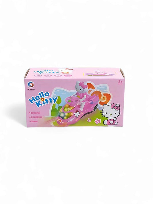 Kitty Car For Kids With 3D Light & Sound - Pink (L-62) - Toyloft