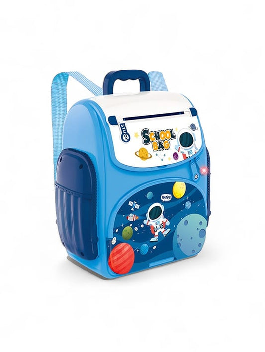 Musical Bunny School Bag Toy For Kids - Blue (L-109)