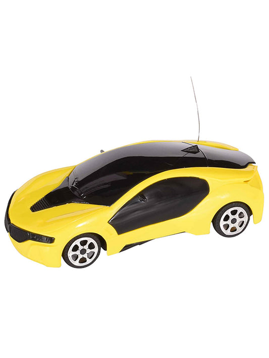 Remote Control Blaster Racing Car With Colorful LED Lights - Yellow (L-88) - Toyloft