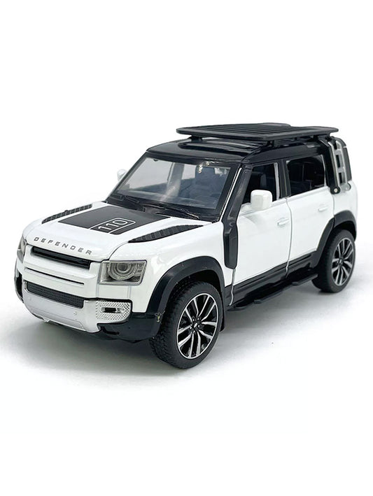 Land Rover Defender Metal Diecast Car - White - Scale 1:32 - Toyloft