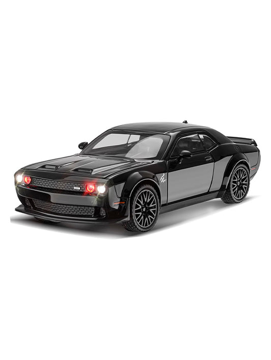 Dodge Challenger Hellcat 1:24 Diecast Metal Model – Black - Scale 1:24 - Toyloft