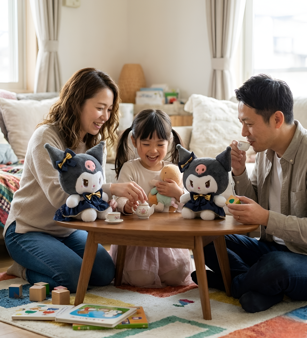 Sanrio Kuromi 10-Inch Plush Toy – Elegant Navy Blue & Gold Dress Edition – Soft Collectible Stuffed Animal for Kids ST16644