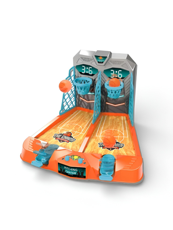 2-Player Desktop Basketball Game – Portable Arcade Tabletop Toy with LED Scoreboard & Dual Launchers MD3374.
