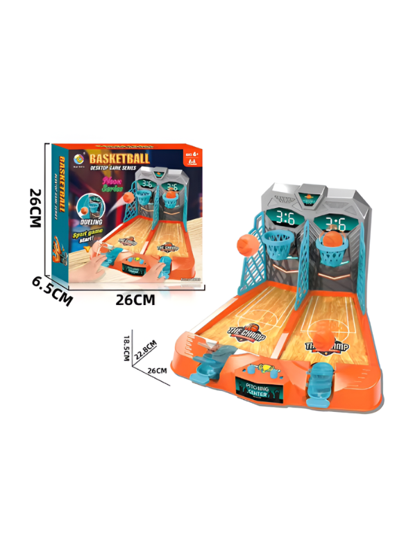 2-Player Desktop Basketball Game – Portable Arcade Tabletop Toy with LED Scoreboard & Dual Launchers MD3374.