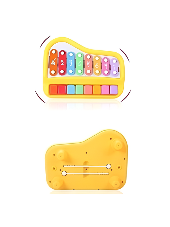 2-in-1 Baby Piano Xylophone Toy – 5 Multicolor Musical Keys with Numbers, Early Learning Educational Instrument for Toddlers & Kids (Ages 3+) MD567
