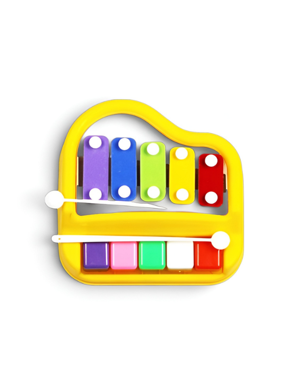 2-in-1 Baby Piano Xylophone Toy – 5 Multicolor Musical Keys with Numbers, Early Learning Educational Instrument for Toddlers & Kids (Ages 3+) MD567
