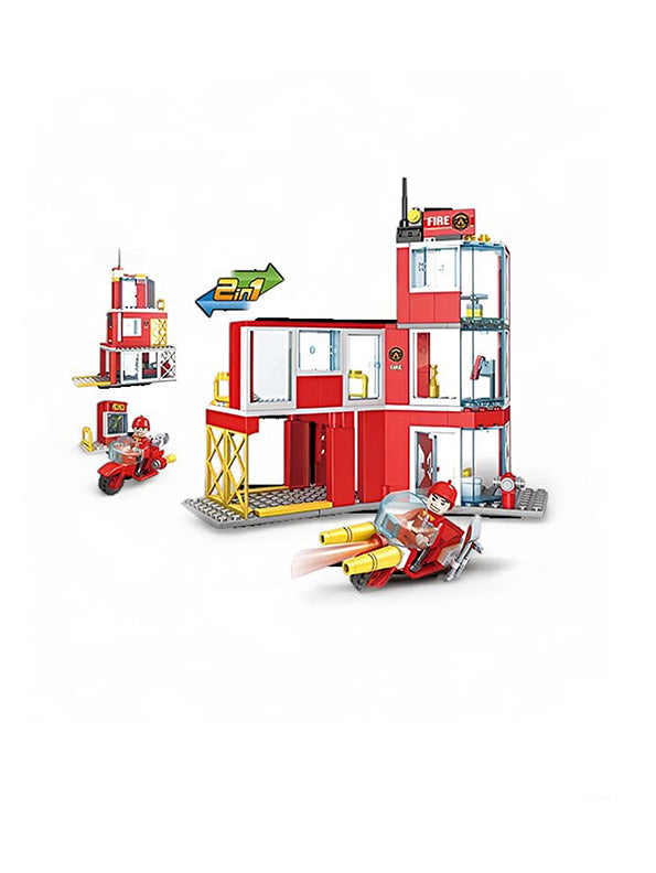 2-in-1 City Fire Truck Building Toy for Kids - Creative & Interactive Play Set | MD-N-24