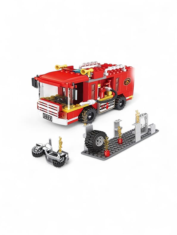 2-in-1 City Fire Truck Building Toy for Kids - Creative & Interactive Play Set | MD-N-24