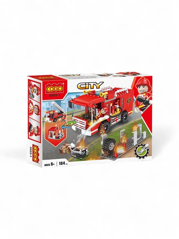 2-in-1 City Fire Truck Building Toy for Kids - Creative & Interactive Play Set | MD-N-24