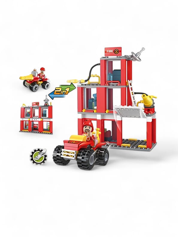 2-in-1 City Fire Truck Building Toy for Kids - Creative & Interactive Play Set | MD-N-24