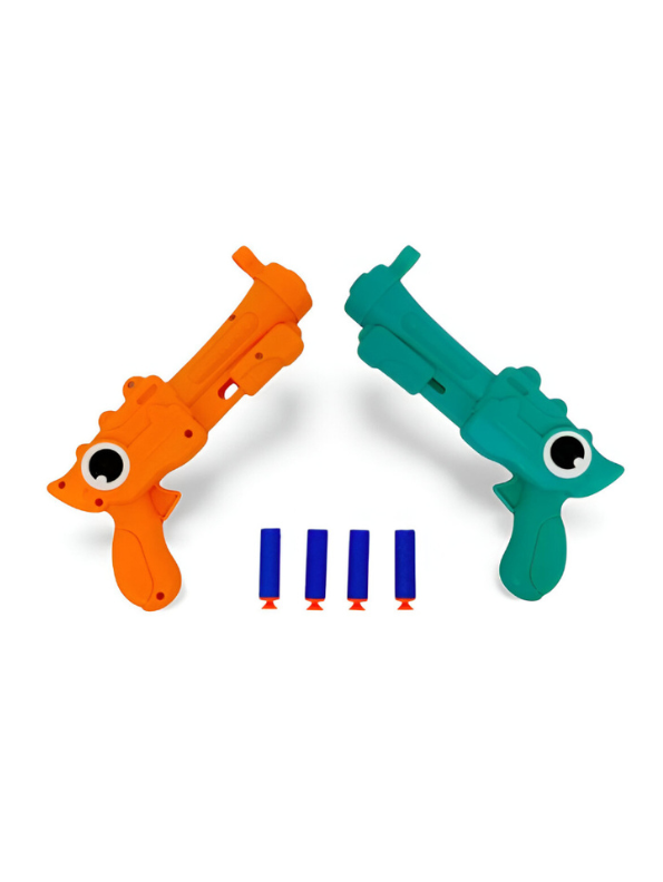 2-in-1 Dinosaur Theme Kids Toy Gun Blaster Set – Foam Dart & Target Ball Shooter with Score Target | Safe & Fun Shooting Game LMI14891.