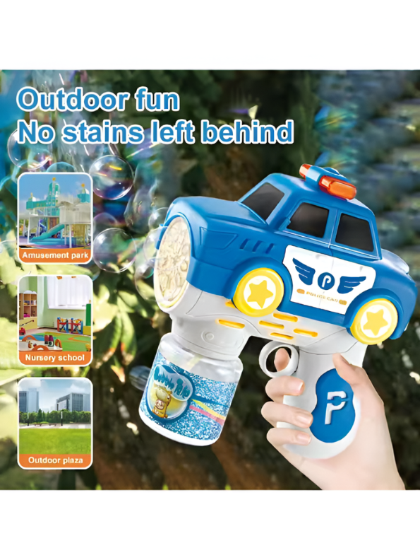 2-in-1 Electric Police Car Bubble Gun LMI16590.