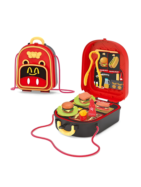 2-in-1 Kids Burger Shop Play Set Backpack TV160.