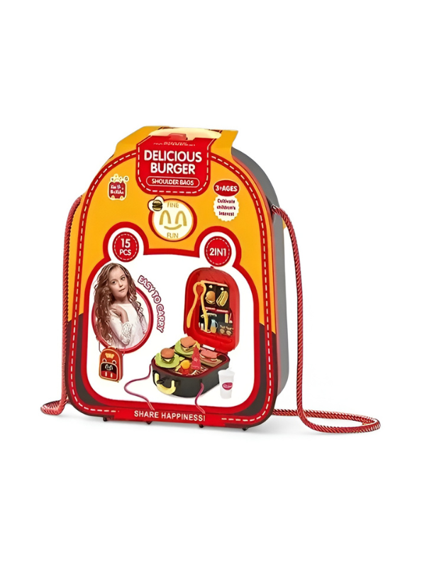 2-in-1 Kids Burger Shop Play Set Backpack TV160.