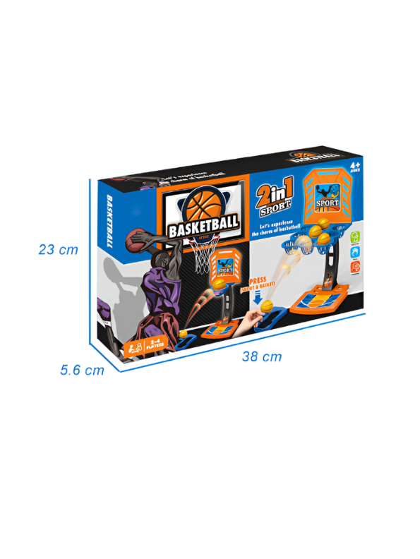 2-in-1 Mini Desktop Basketball Game Toy with Launcher and Scoring Baskets TV6342.