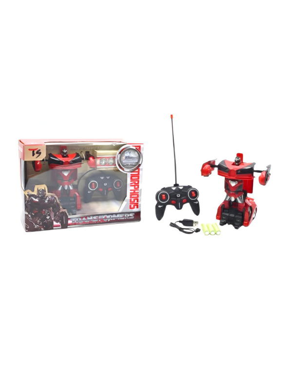 2-in-1 RC Transforming Robot Car – Red Remote Control Vehicle with 360° Drifting LMI12852.
