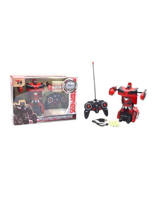 2-in-1 RC Transforming Robot Car – Red Remote Control Vehicle with 360° Drifting LMI12852.
