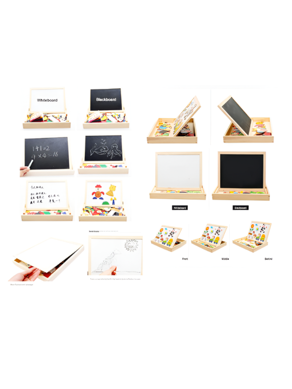 2-in-1 Wooden Magnetic Puzzle Toy & Drawing Board TV6306.