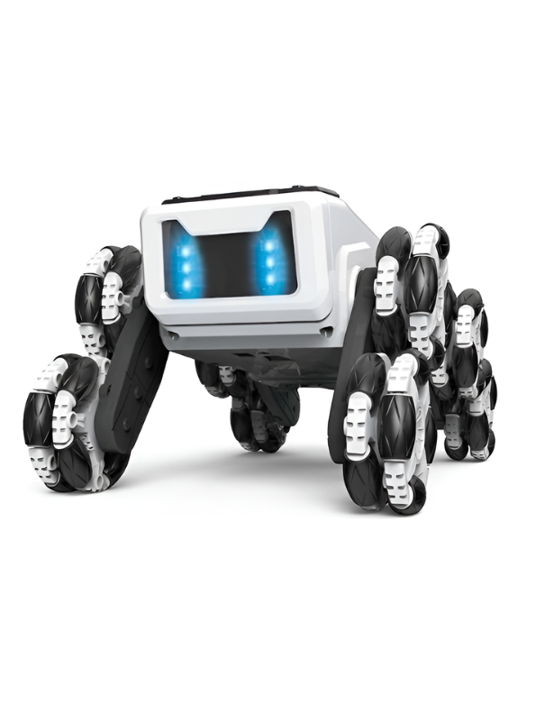 2.4G All-Terrain RC Robot Dog Stunt Vehicle with Drift Wheels, Mist Spray & LED Lights MDI711
