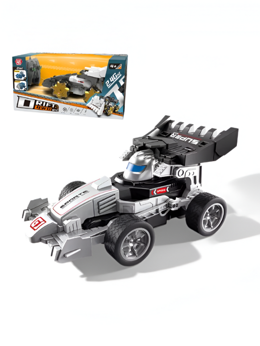 2.4GHz Remote Control Drift Stunt Car – 4WD RC Racing Car with 360° Rotation, LED Lights & Wireless Controller Grey NX15833.