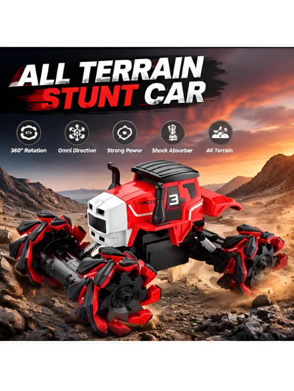 2.4G Remote Control Storm Stunt Green Car for All Terrains with Shock Absorbers and 7.4V Rechargeable Battery LMI16946