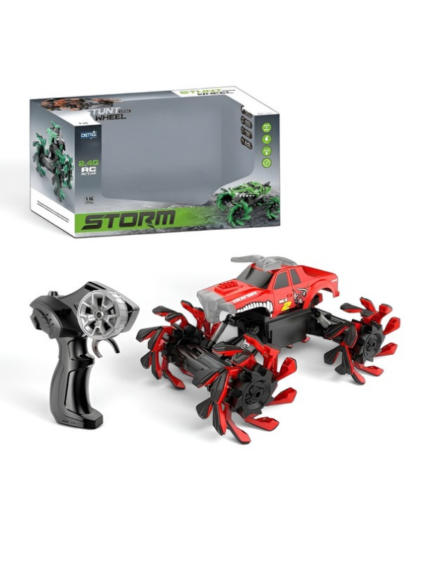 2.4G Remote Control Storm Stunt Green Car for All Terrains with Shock Absorbers and 7.4V Rechargeable Battery LMI16946