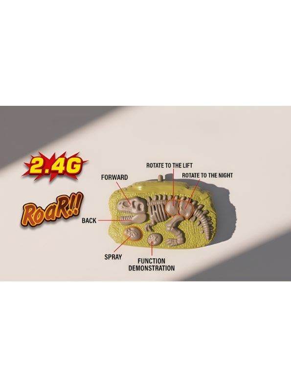 2.4G Remote Control Brown T-Rex Dinosaur Toy with Realistic Mist Spray, LED Lights, Roaring Sound, and 360° Rotation - Walking Tyrannosaurus Rex RC Robot for Kids LMI15366