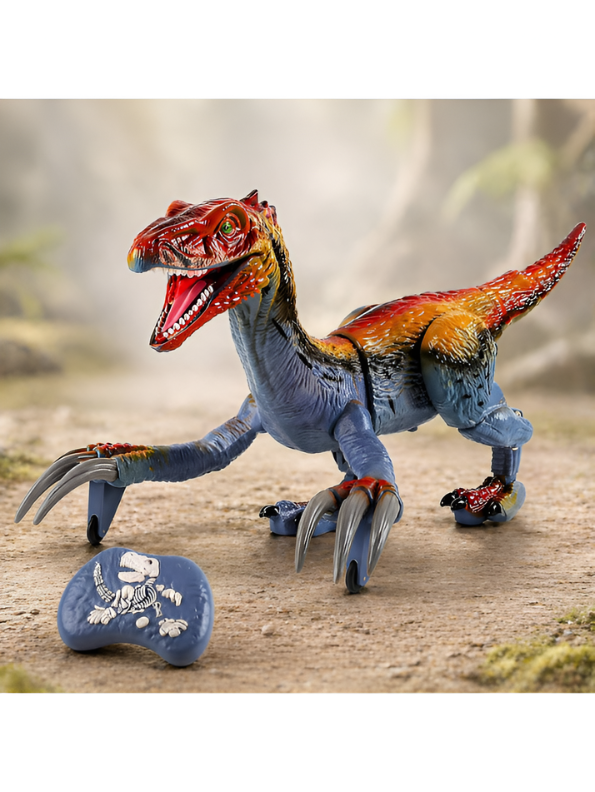 2.4G Remote Control Therizinosaurus Dinosaur Toy with Spray, LED Lights, Roaring Sounds, and Walking Action – Interactive Electronic Robot Dinosaur Toy with USB Rechargeable Battery for Kids LMI13943