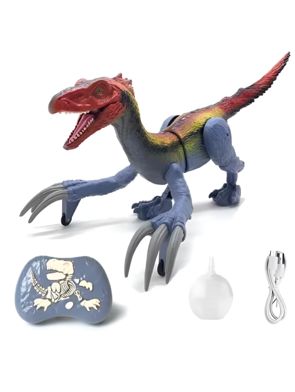 2.4G Remote Control Therizinosaurus Dinosaur Toy with Spray, LED Lights, Roaring Sounds, and Walking Action – Interactive Electronic Robot Dinosaur Toy with USB Rechargeable Battery for Kids LMI13943