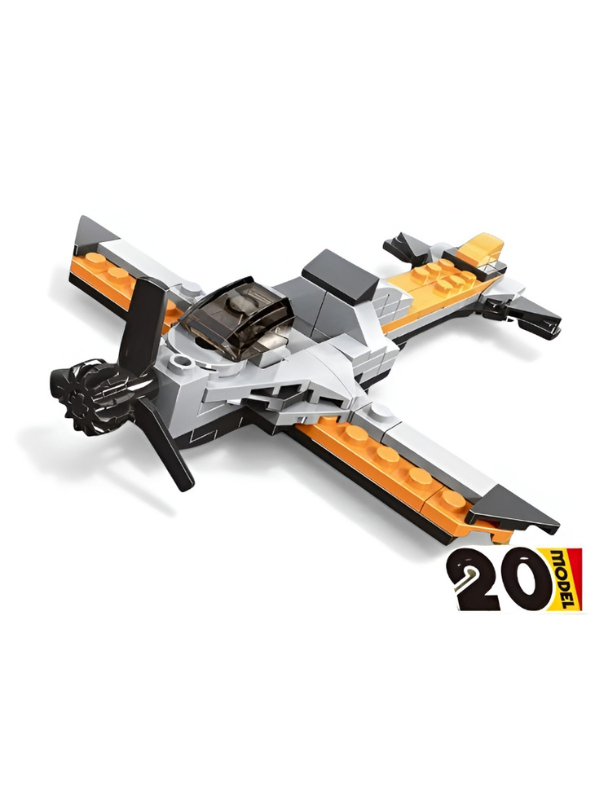 20-in-1 Building Blocks Toy Set – 233+ PCS DIY Race Car, Plane & Truck MD3309.