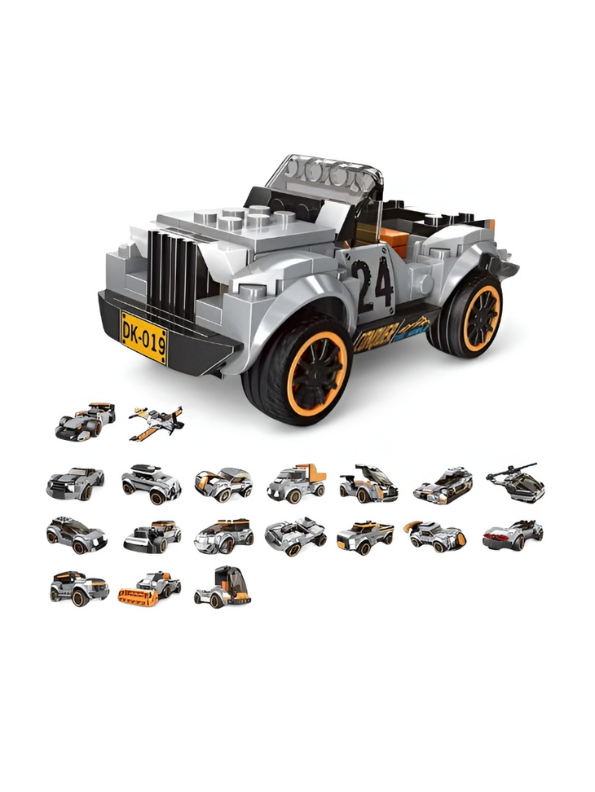 20-in-1 Building Blocks Toy Set – 233+ PCS DIY Race Car, Plane & Truck MD3309.
