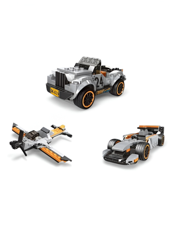 20-in-1 Building Blocks Toy Set – 233+ PCS DIY Race Car, Plane & Truck MD3309.
