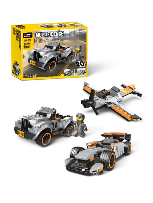 20-in-1 Multificence Building Blocks Set | 233+ Pcs Vehicle Toy Kit TV6261