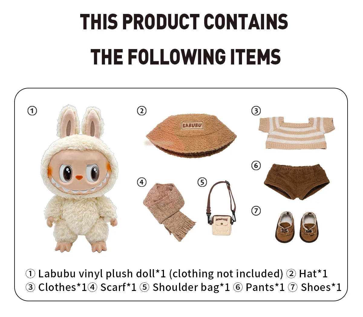 THE MONSTERS - DRESS BE LATTE Vinyl Plush Doll Official Authentic Barcoded Pop Mart Labubu