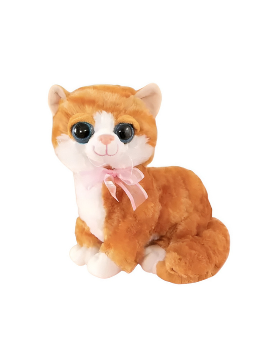 20cm Orange & White Ginger Cat Plush Toy ST15636.