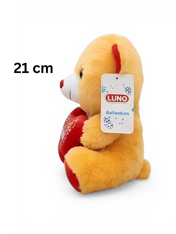 21cm Plush Teddy Bear with Heart – 'Love' Embroidered Soft Toy ST16166.