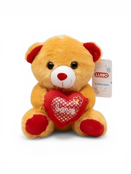 21cm Plush Teddy Bear with Heart – 'Love' Embroidered Soft Toy ST16166.