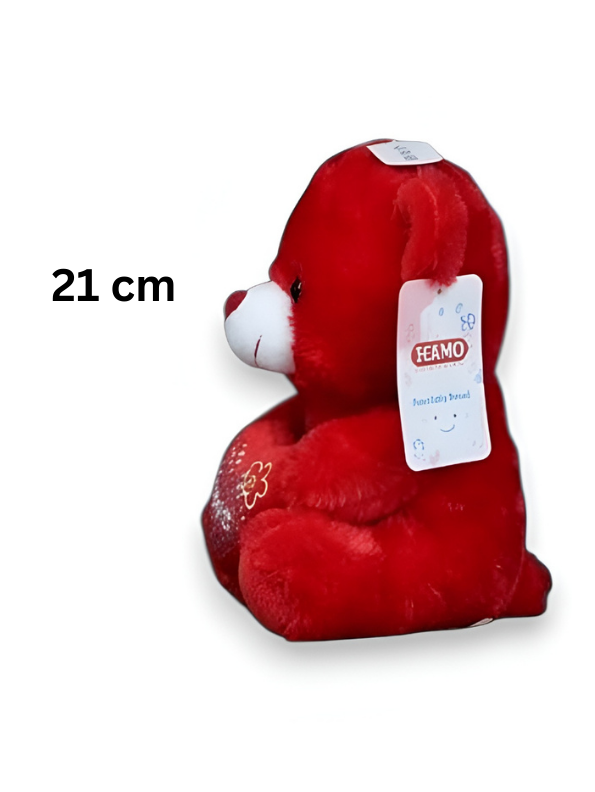21cm Plush Teddy Bear with Heart – 'Love' Embroidered Soft Toy Red ST16166.