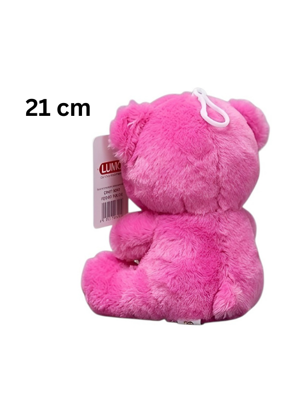 21cm Plush Teddy Bear with Heart – 'Love' Embroidered Soft Toy Pink ST16166.