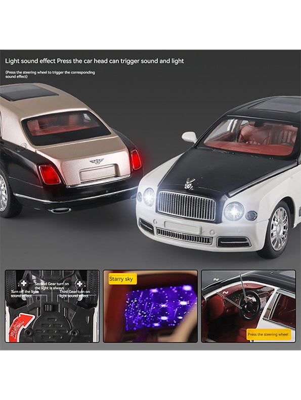 Bentley Mulsanne Metal Diecast Car Scale 1:24 - White (TV-AG-24) - Toyloft