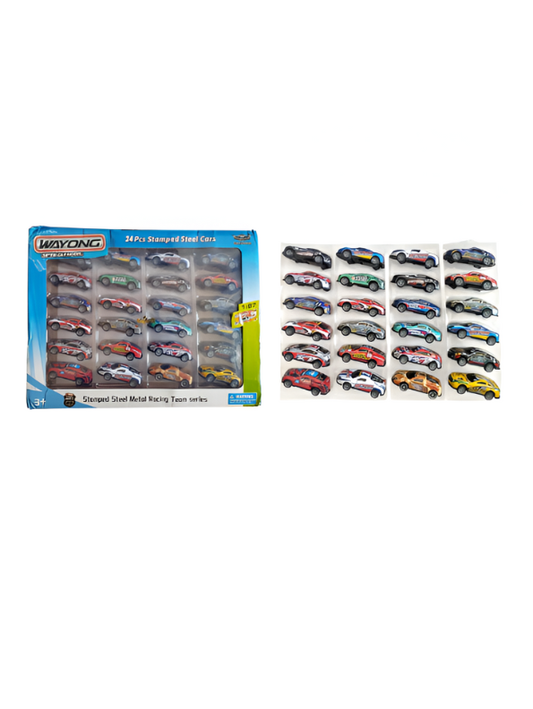 24-Piece Pull Back Cars Set for Kids – Super Speed Race Car Toy Collection.