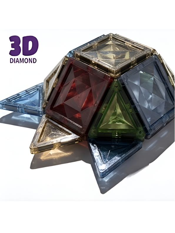 27-Piece 3D Diamond Magnetic Tiles Building Blocks Set TV7030.