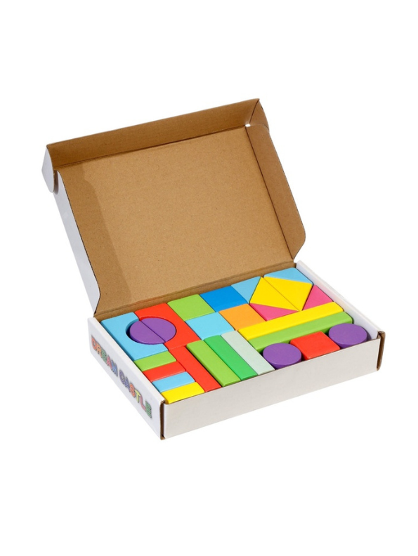 27-Piece Wooden Building Blocks Set – Colorful Geometric Shape Stacking Toy, Montessori Educational Learning Blocks TV7062.