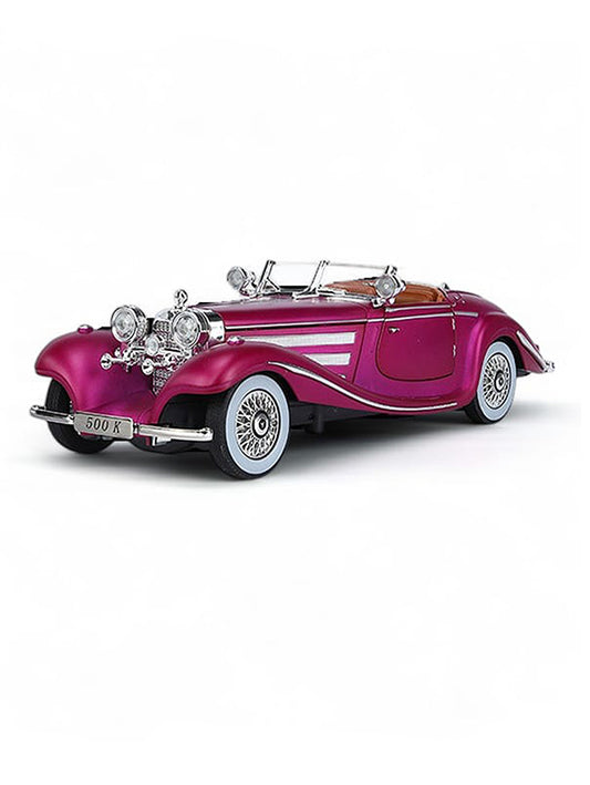 Mercedes Benz 500K Model 1:24 Scale Diecast Car - Purple Metal Collectible | NX-N-24 - Toyloft