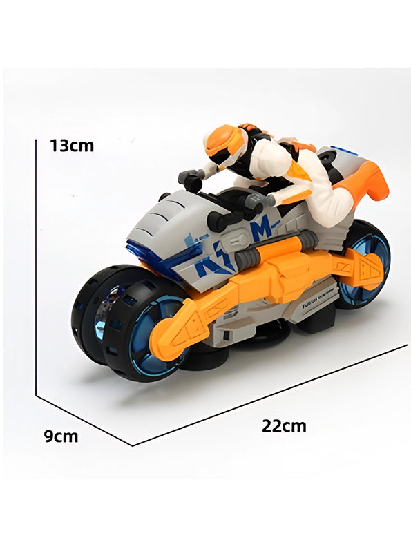 360 Degree Rotating Futuristic Stunt Bike Toy For Kids - Light & Sound - Durable