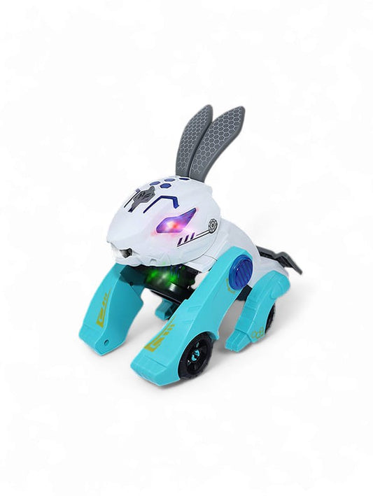 Rabbit Robot Electric Spray Light Music Cool Toy Car - Blue (L-107) - Toyloft