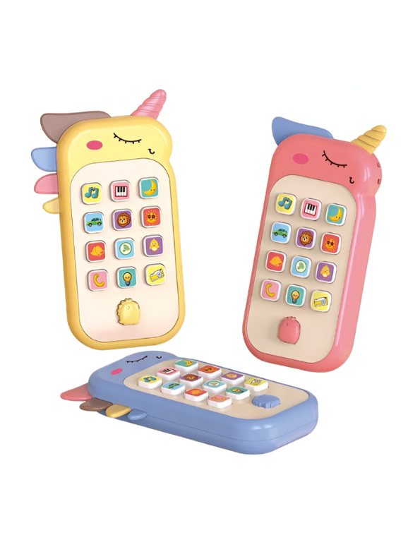 3-Pack Baby Musical Smartphone Toys | Silicone Unicorn Teether & Learning Cell Phone with Lights & Sounds LMI15007.