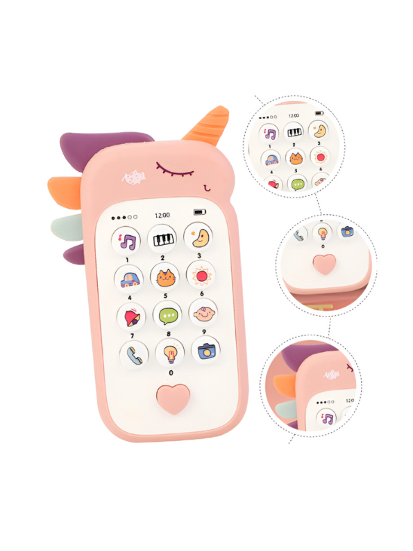 3-Pack Baby Musical Smartphone Toys | Silicone Unicorn Teether & Learning Cell Phone with Lights & Sounds LMI15007.