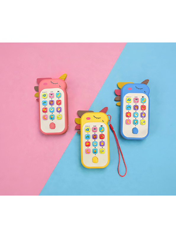 3-Pack Baby Musical Smartphone Toys | Silicone Unicorn Teether & Learning Cell Phone with Lights & Sounds LMI15007.