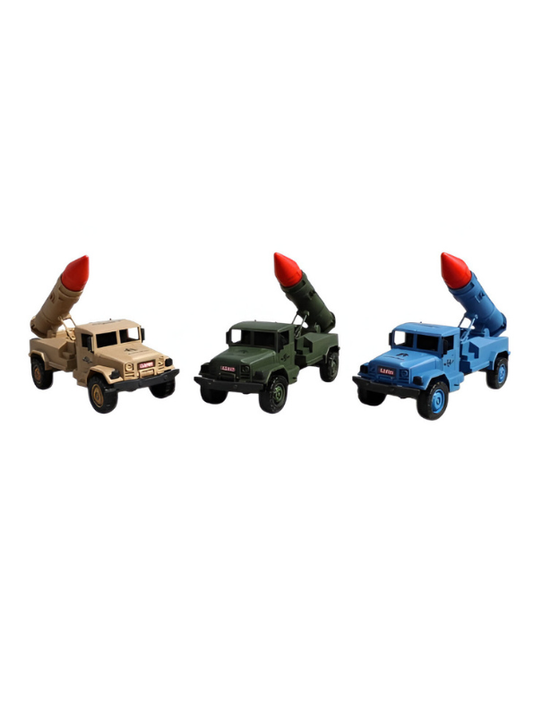 3-Pack Military Missile Launcher Toy Trucks – Friction-Powered Army Vehicles with Rotating Launchers LMI15172.
